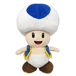 Super Mario All Star Collection 1588 Peluche de sapo azul, 7