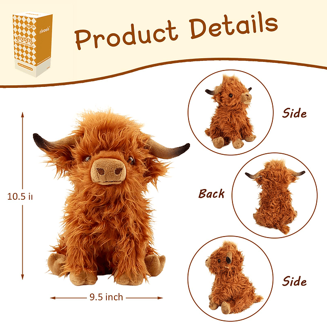 Highland Cow Peluches Juguetes Plushies Lindo Vaca Peluche A