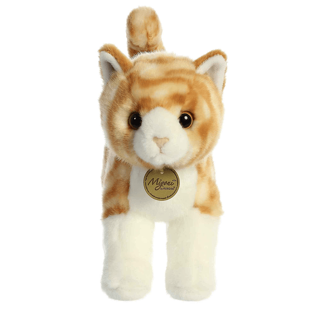 Animal de peluche realista de gato atigrado naranja Miyoni