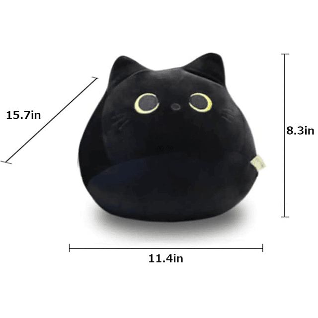 Juguete de peluche de gato negro con forma de gato creativo,