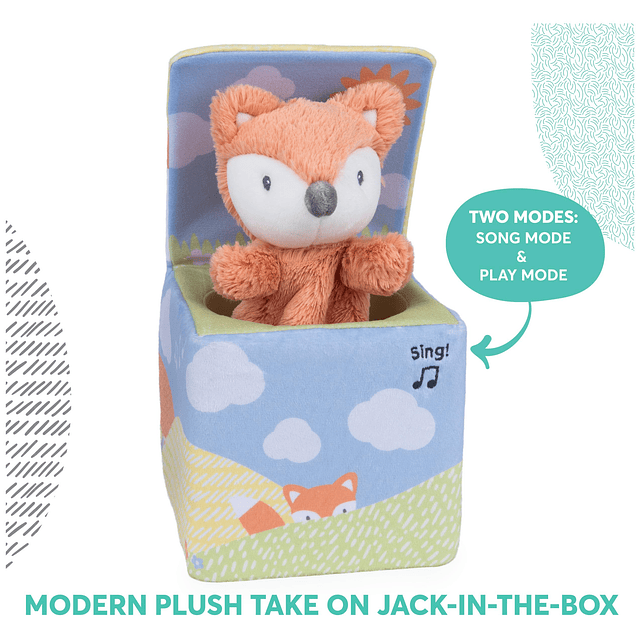 Baby Fox in a Box, juguete de actividad de peluche animado p