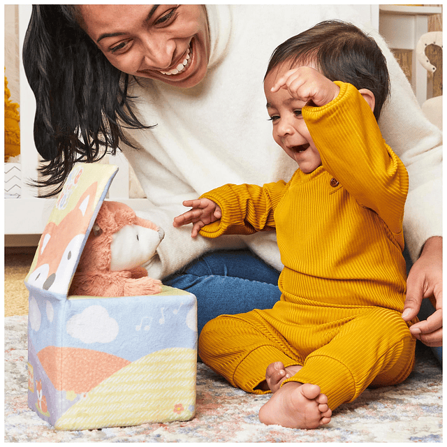 Baby Fox in a Box, juguete de actividad de peluche animado p