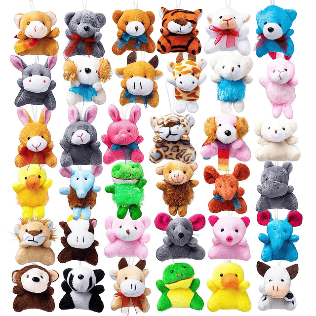 Paquete de 12 juguetes de peluche de mini animales al azar (