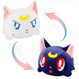 Juguetes de peluche reversibles de gato lunar de 8 pulgadas,