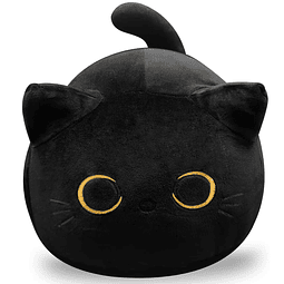 Almohada de peluche de gato negro suave, animal de peluche p