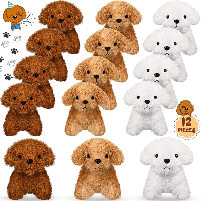 12 piezas mini peluche cachorro perro fiesta favor 5 en jugu