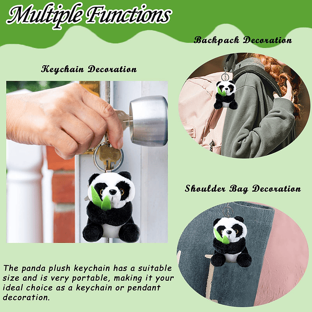 Panda Peluche Llavero Juguete Pequeño Panda Peluche Colgante