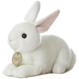 Animal de peluche realista de conejo blanco americano Miyoni