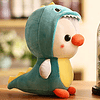 Animal de peluche de pato/pingüino con disfraz de dinosaurio