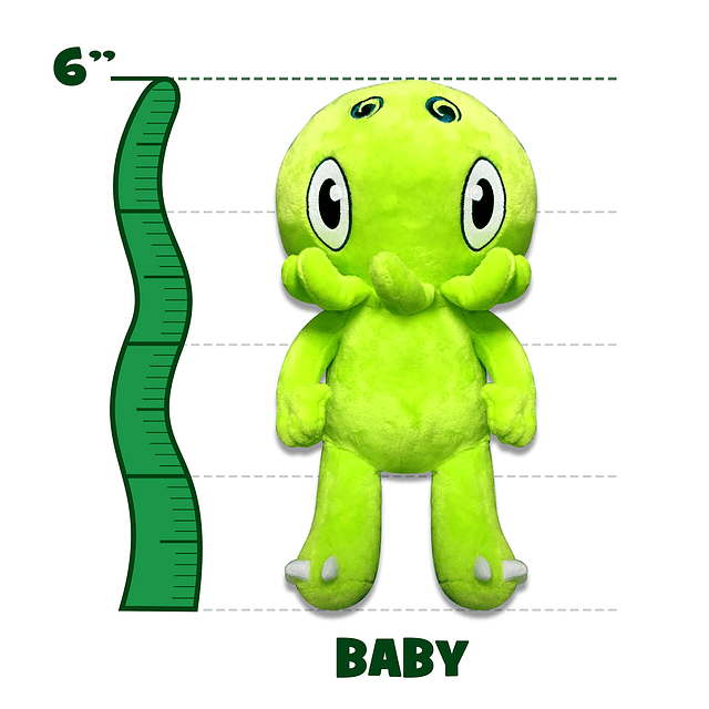 Peluche de bebé (verde, 6 pulgadas)