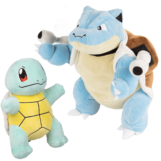 Pokémon Peluche Squirtle de 8 pulgadas y Blastoise de 12 pul