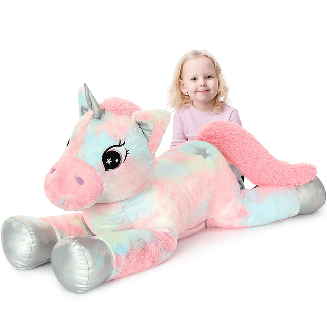 Juguete de peluche de unicornio gigante de 43 pulgadas, jugu