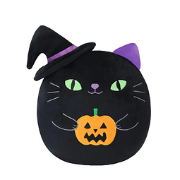 Juguete de peluche de gato de Halloween, linda bruja con cal