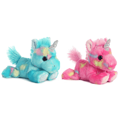 Paquete de 2 animales de peluche tipo puf: unicornio ondulad