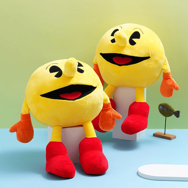 Juguete de peluche de Pac Game Man amarillo de 13 pulgadas,