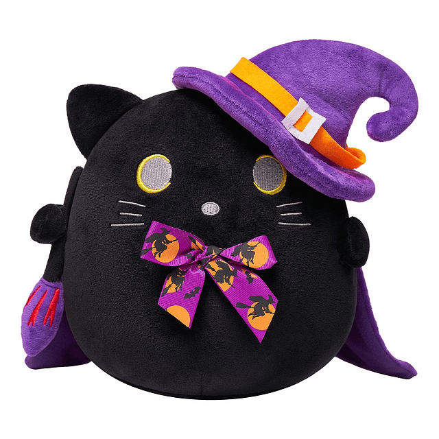 Peluche de gato negro espeluznante de Halloween, juguete de