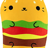 Peluche de gato con hamburguesa con queso, peluche relleno d