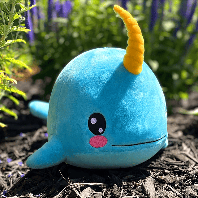 Kuricha 6 pulgadas Narwhal Sentado Peluche Juguete suave in