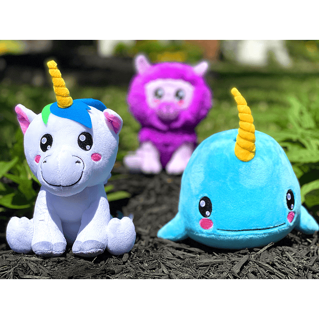 Kuricha 6 pulgadas Narwhal Sentado Peluche Juguete suave in