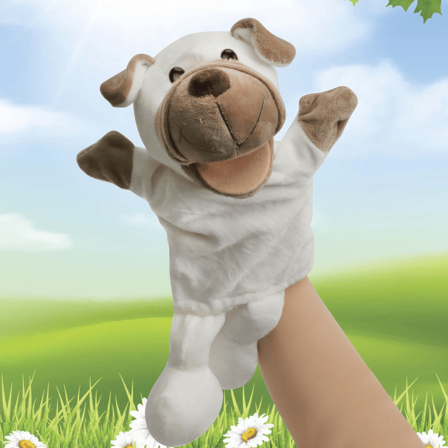 Marioneta de mano para cachorro, juguete de peluche de anima