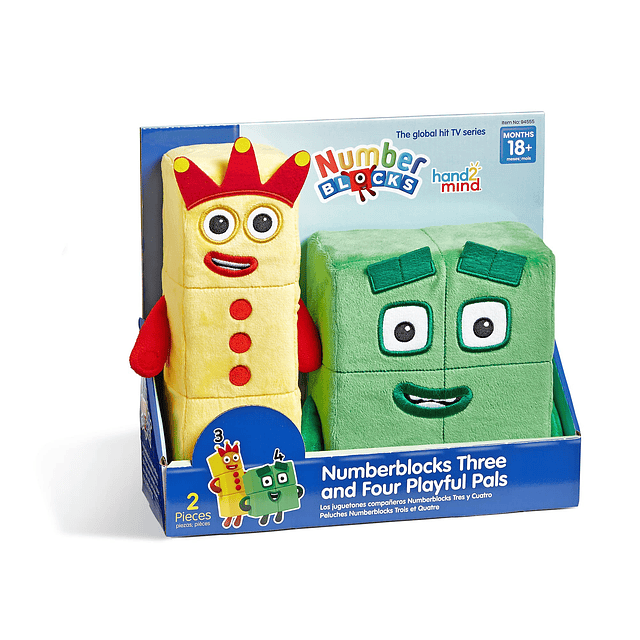 Numberblocks Tres y cuatro amigos juguetones, pequeños jugue