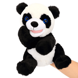 Marioneta de mano de panda, juguete de peluche con boca móvi