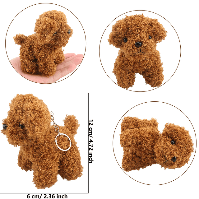 Paquete de 12 mini peluches de peluche para cachorros, perro