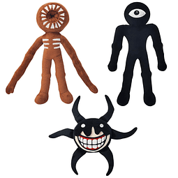 3 piezas de peluche de puertas, figura de terror, juguetes d