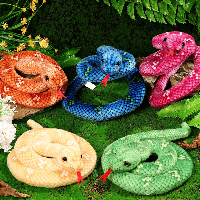 6 piezas de animales de peluche de serpiente de 31,5 pulgada