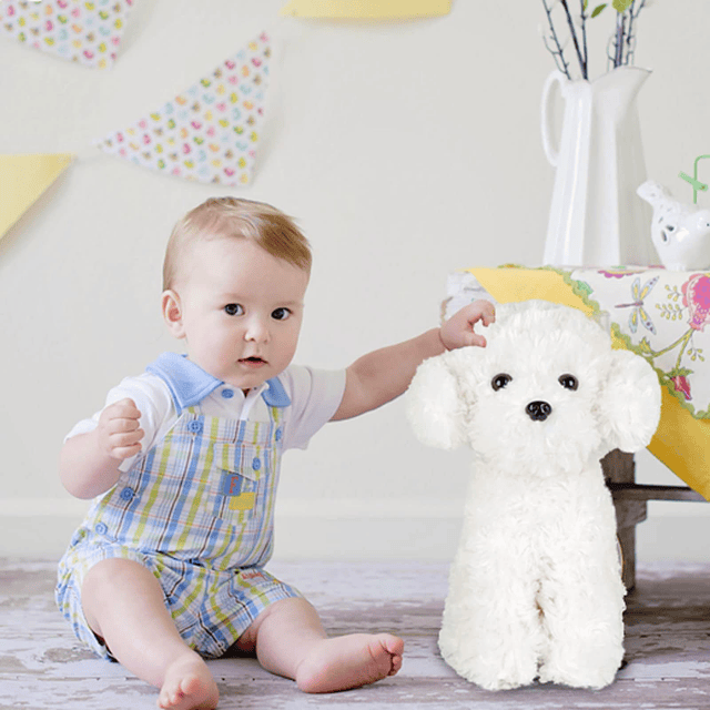 Animal de peluche de caniche de juguete blanco – Bichon Fris