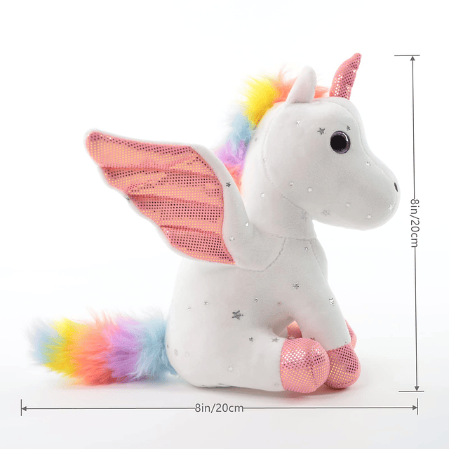 Animal de peluche de unicornio de 8 pulgadas, lindo regalo d