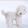 Perro de simulación de peluche de caniche blanco, cachorro d