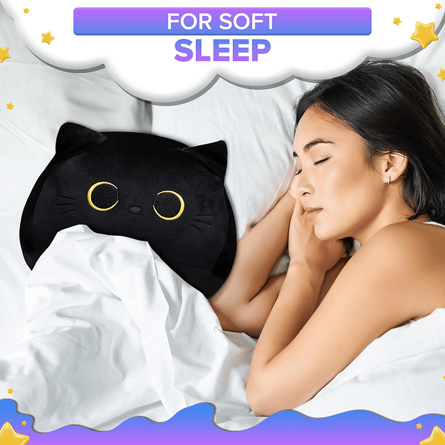 Juguete de peluche de gato negro 3D Almohada de felpa de ga