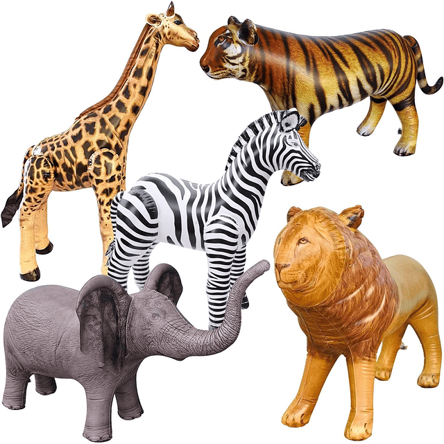 Jet Creations Safari Animal de peluche inflable, paquete de