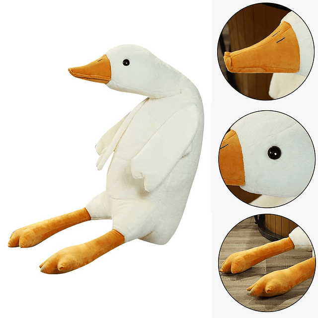 Almohada de felpa con diseño de cisne blanco y peluche de ga