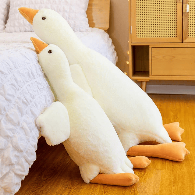 Almohada de felpa con diseño de cisne blanco y peluche de ga