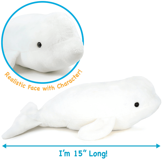 Billiam The Beluga Peluche de peluche de 15 pulgadas por T