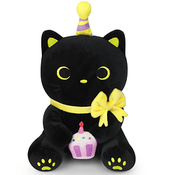 Juguetes de peluche de gato negro, animal de peluche de gato