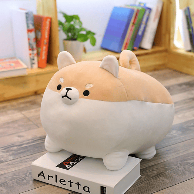 Almohada de peluche Shiba Inu de peluche, lindo perro Corgi,