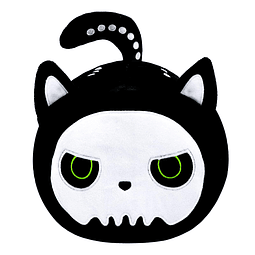 Juguete de peluche de gato negro de Halloween, almohada de g