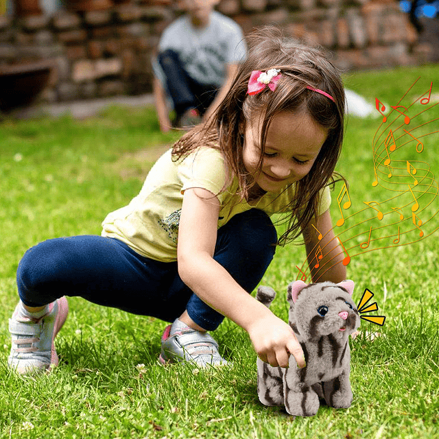 Walking Kitty Juguete de Felpa Gato Interactivo eléctrico An