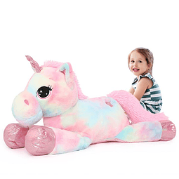 Juguetes de peluche de unicornio gigante de 43 pulgadas, ani