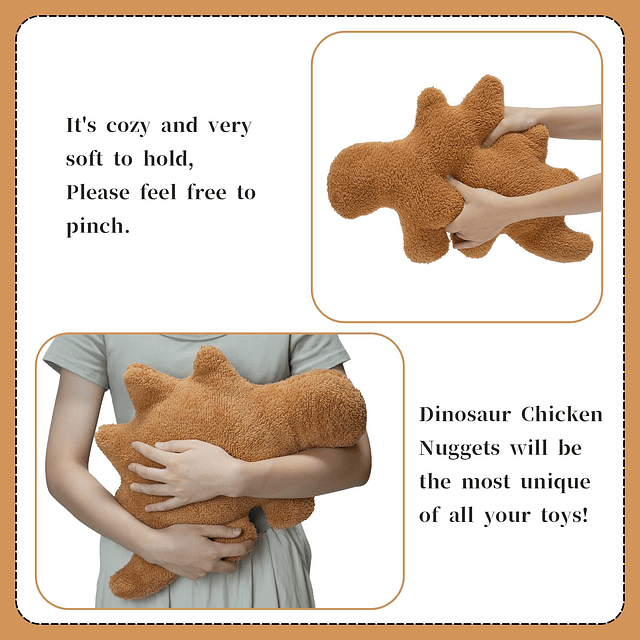 Peluche de Dino Nugget, juguete de peluche con forma de almo