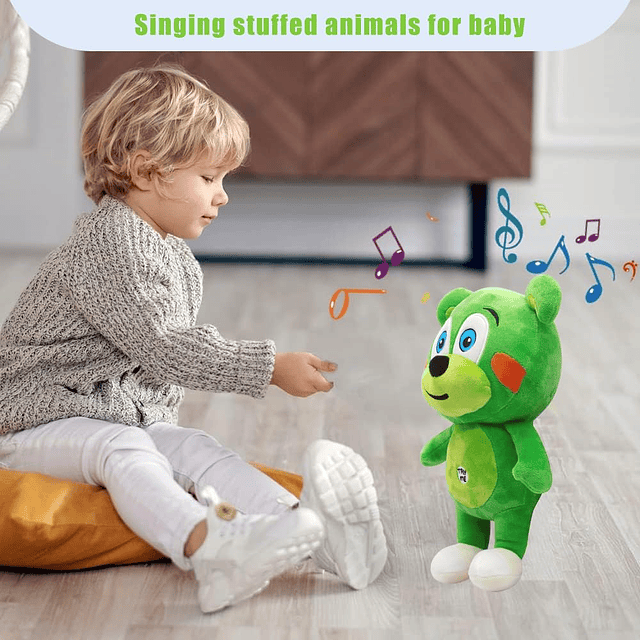 Cantando animales de peluche oso verde música juguetes de pe