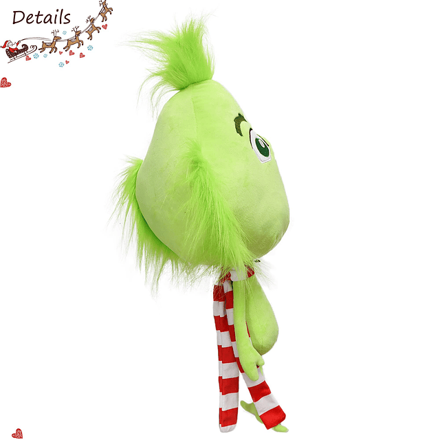 Juguetes de peluche de monstruo verde navideño, peluche de p