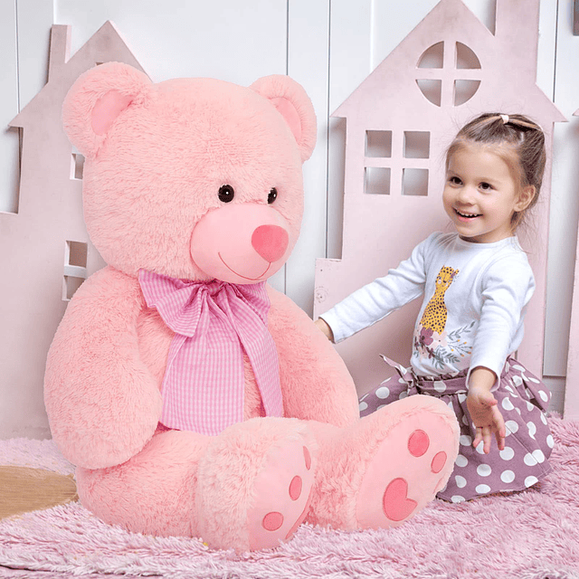 Peluche de oso de peluche gigante rosa de 39 pulgadas, peluc