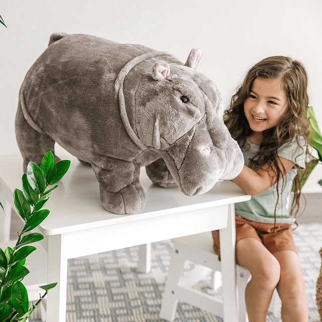 Hipopótamo gigante: animal de peluche realista (más de 2 pie