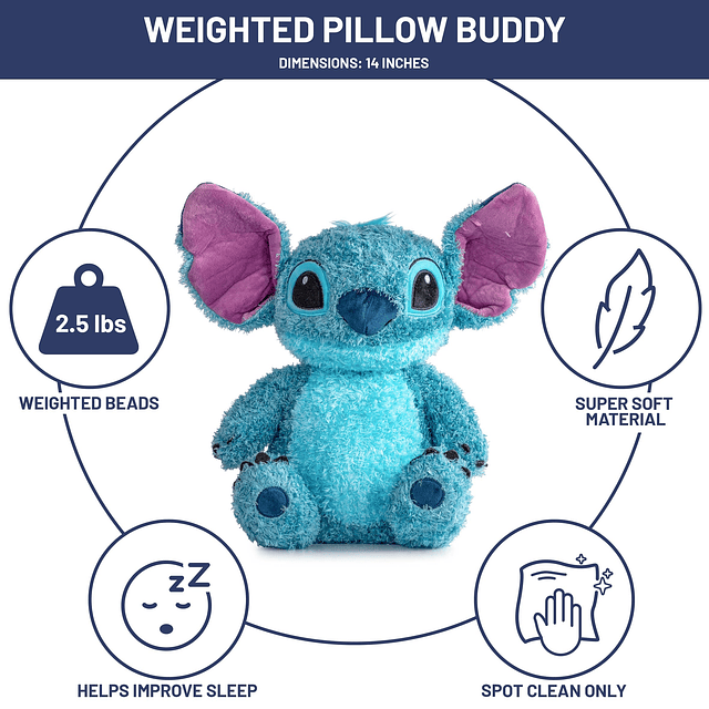 Almohada de peluche con peso de Disney Lilo y Stitch Fuzzy B