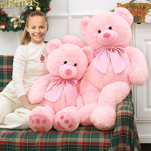 Peluche de oso de peluche gigante rosa de 39 pulgadas, peluc