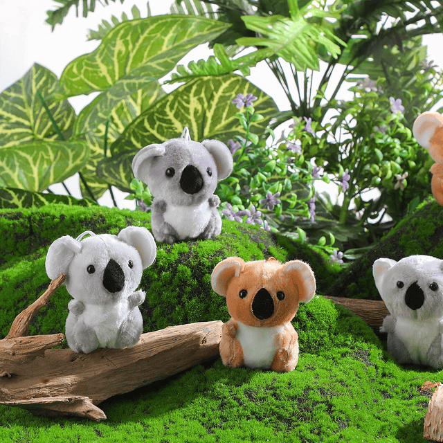 9 piezas de peluche de oso koala, mini animal de peluche de